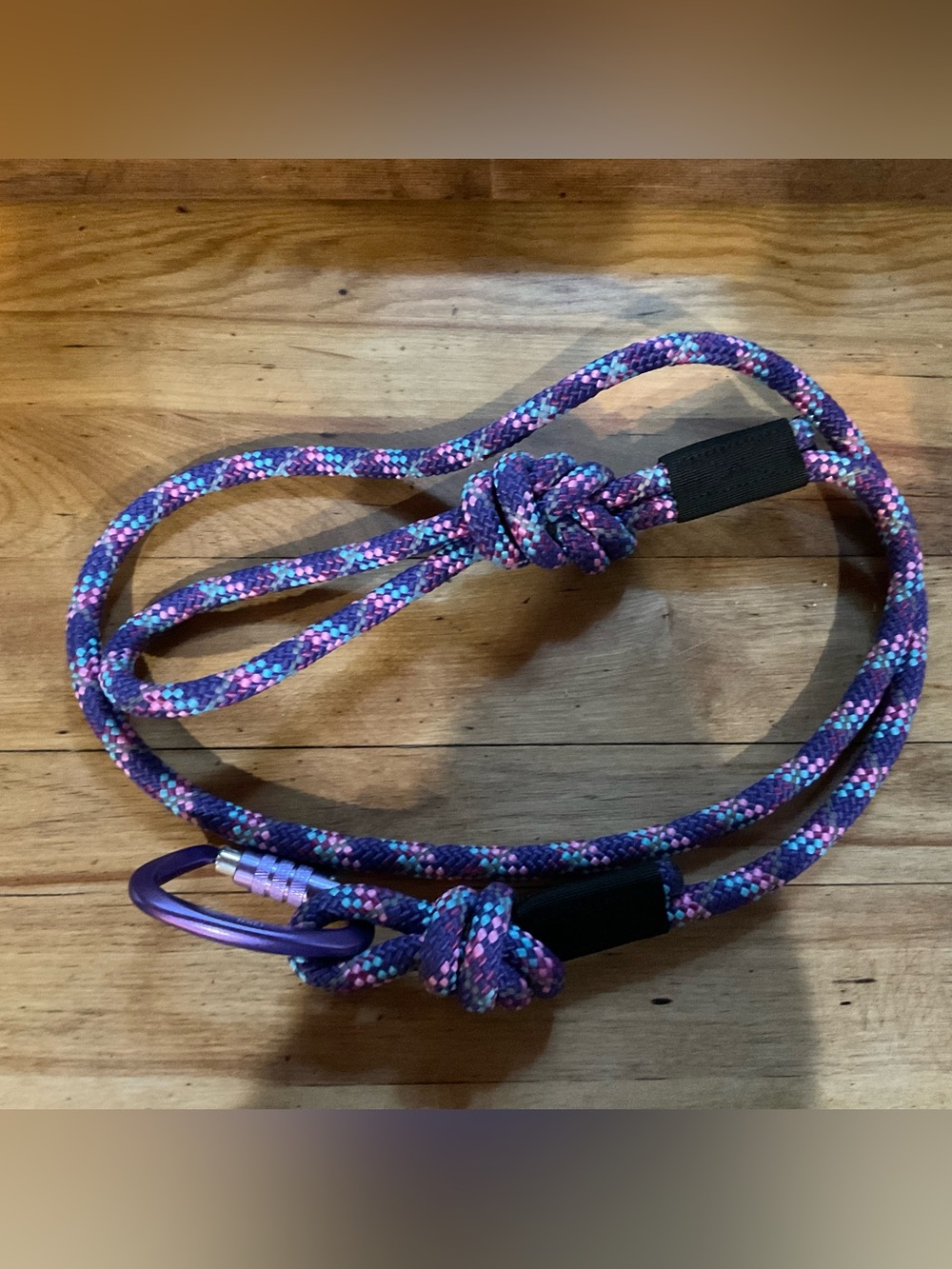 Wilderdog 5 ft lead , color is Razzleberry Reflective with Carabiner closure..